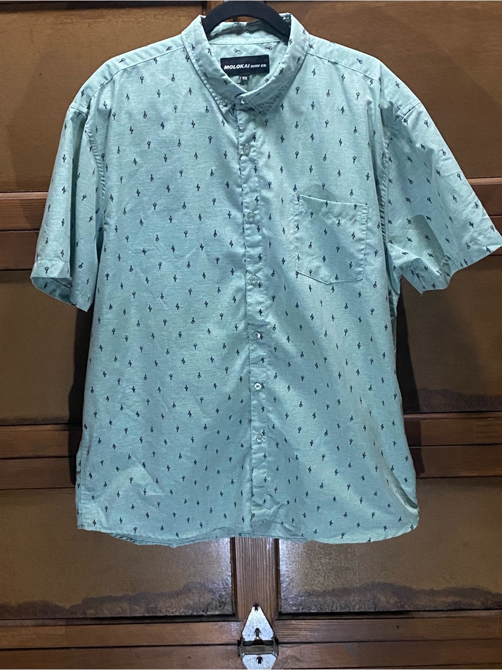 Molokai Mint Short-Sleeve Button-Down Shirt with Micro Print